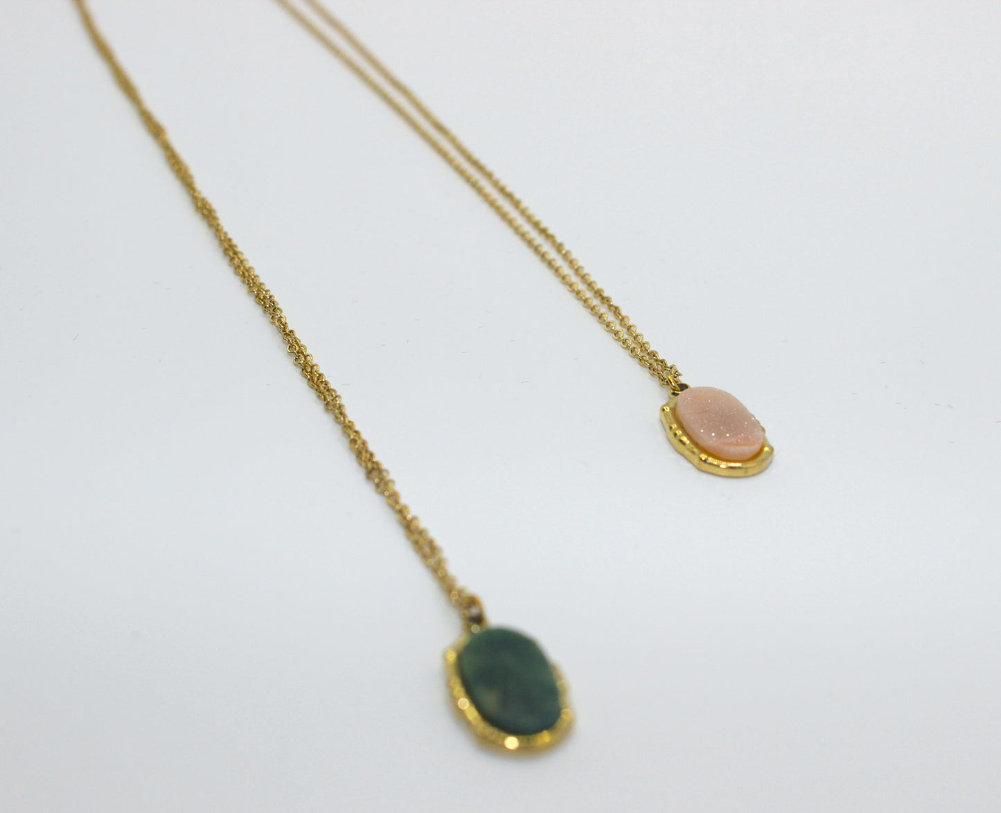 Luxury Fashion Women's Cut Natural Stone Pendant Necklace