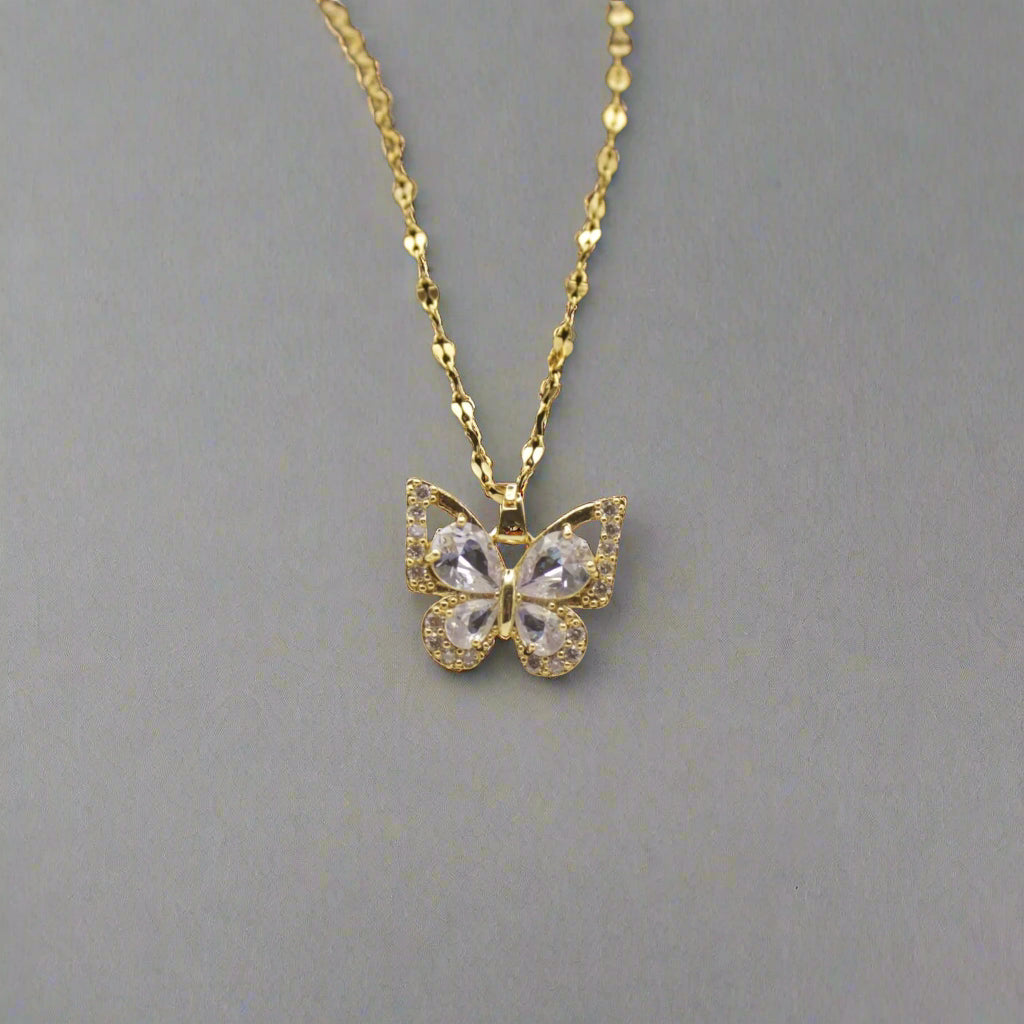 Butterfly Earrings And Necklace Set