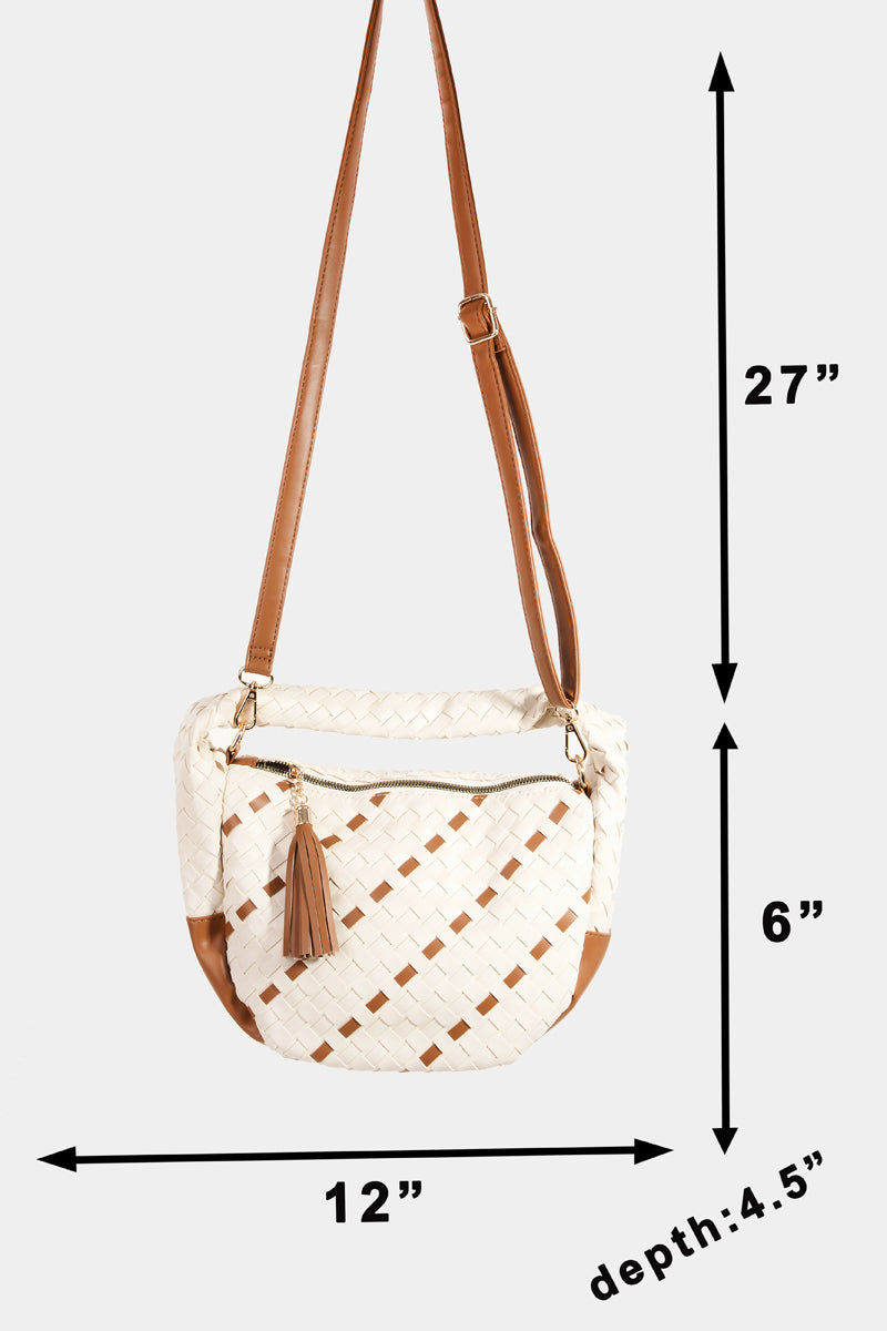 Faux Leather Basket Bag