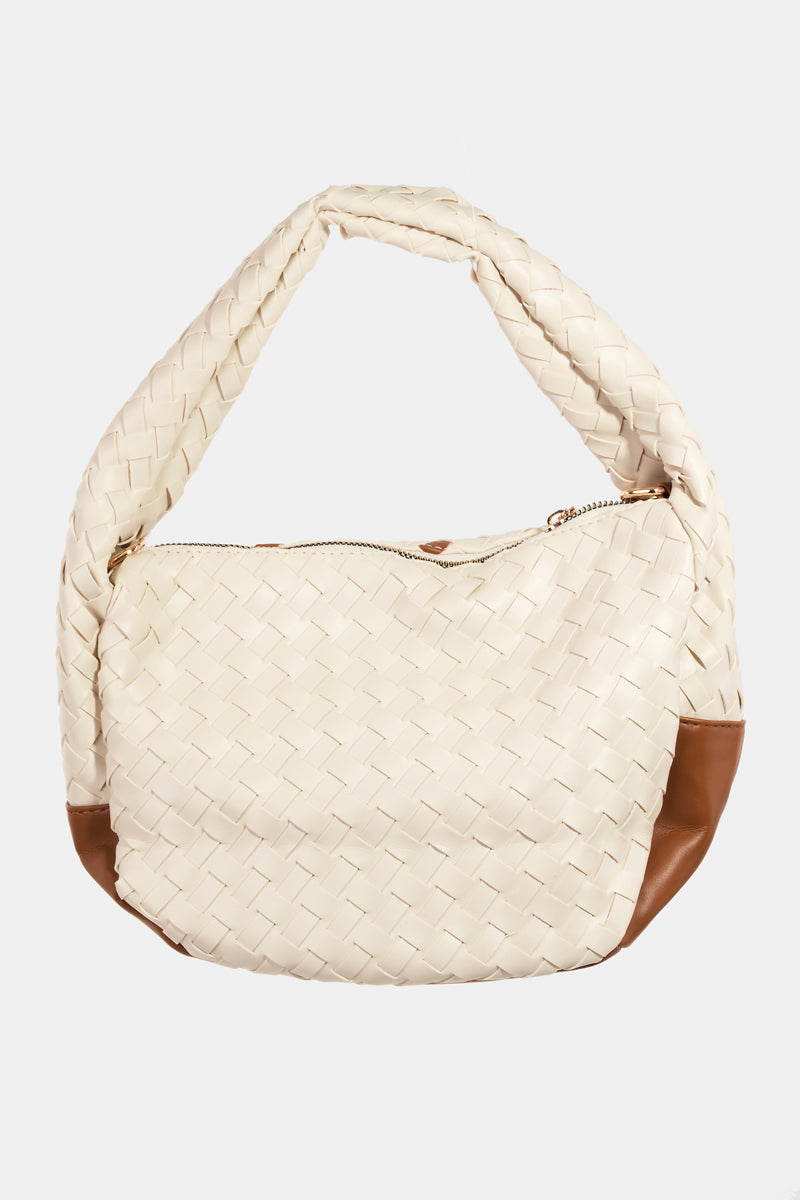 Faux Leather Basket Bag