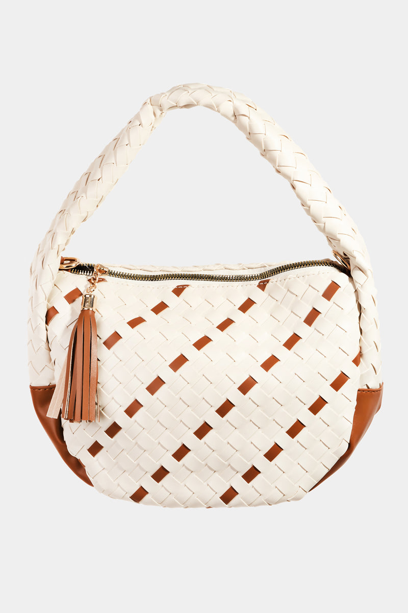 Faux Leather Basket Bag