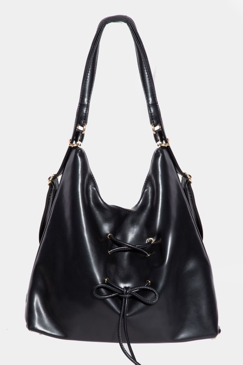 Faux Leather Bow Bag