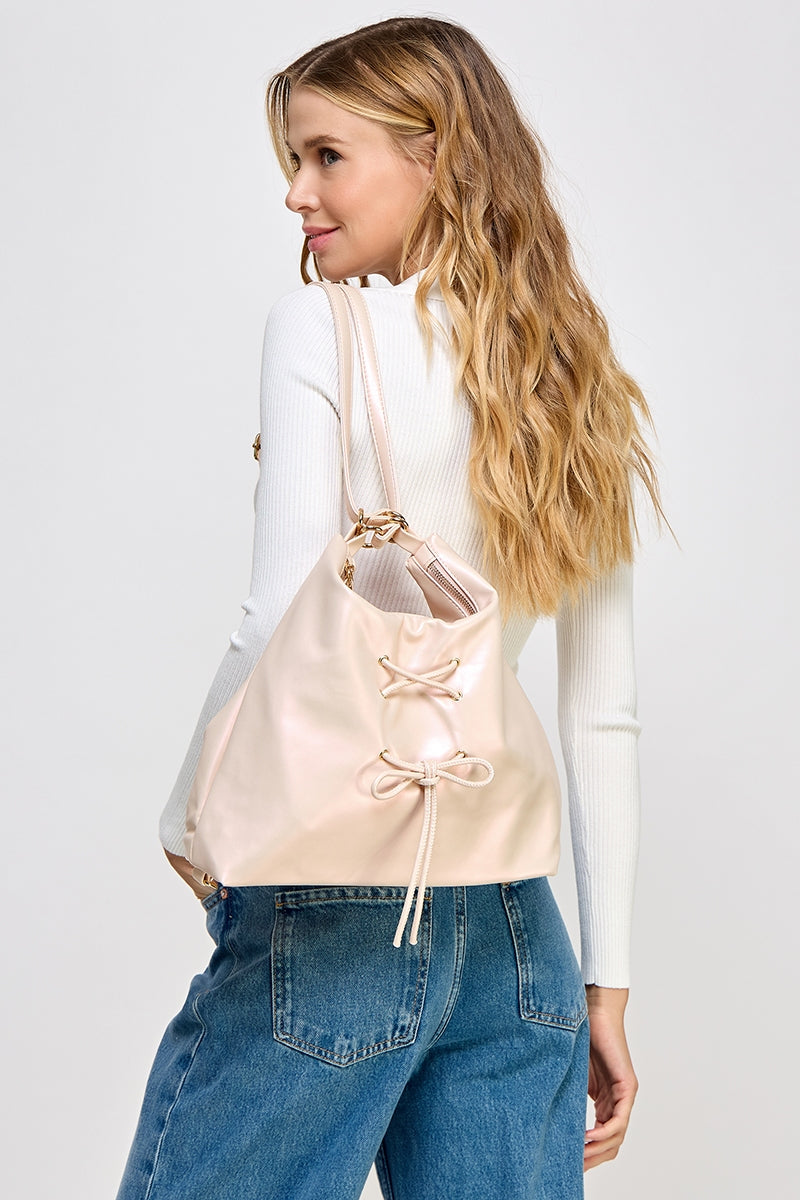 Faux Leather Bow Bag