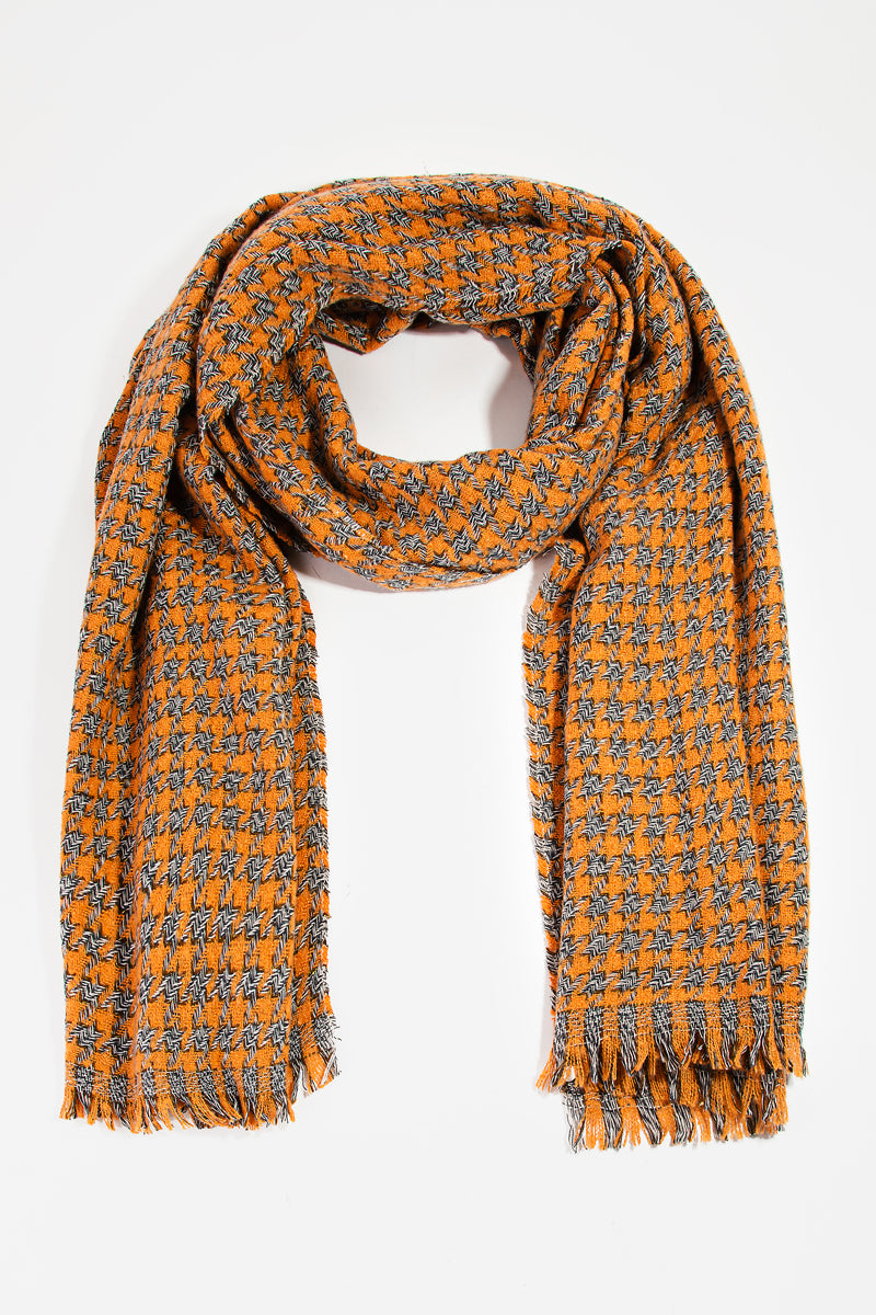 Houndstooth Print Scarf