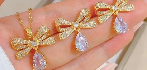 Bow Knot Zircon Set