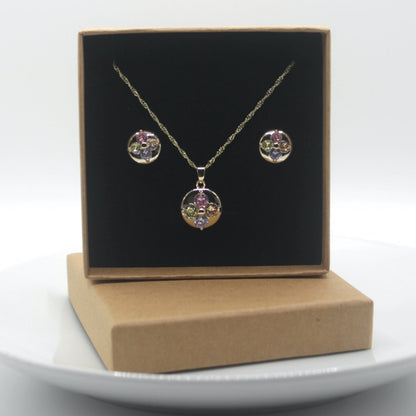 4 Color  Necklace And Earrings Set