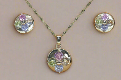 4 Color  Necklace And Earrings Set
