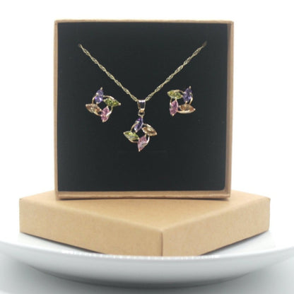 4 Color  Necklace And Earrings Set